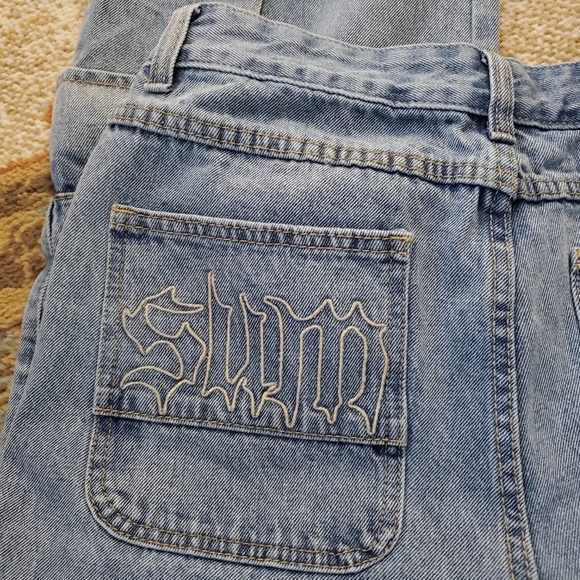 SUMWON Utility Wide Leg Cargo Jeans with Multiple Pockets S - Picture 8 of 8